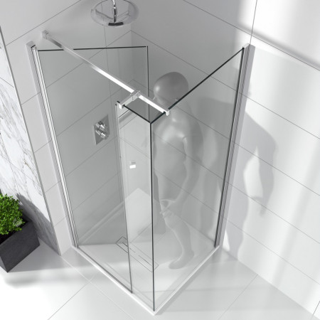 VATHV3C/VATHVEC Vantara Thrive 900mm Chrome In Out Pivot Corner Shower Door Closed Design