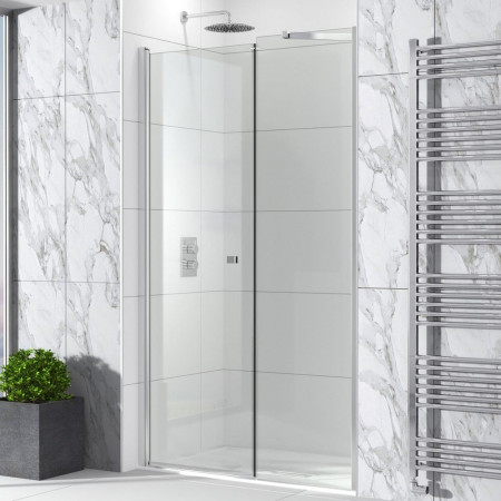 Vantara Thrive 800mm Chrome In Out Pivot Recess Shower Door