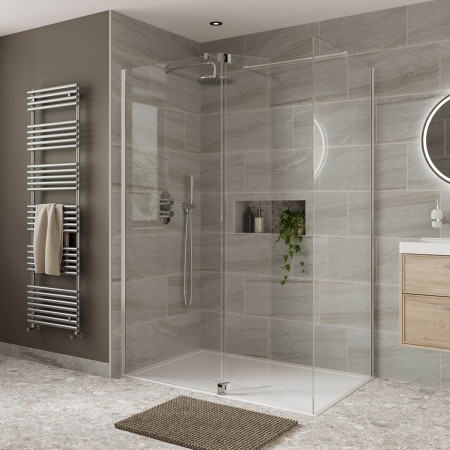VAHYD140/VAHYDPC Vantara Hydro 1400mm Chrome 8mm Wetroom Panel