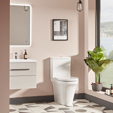 PCF650S/TS650S Tavistock Aerial Comfort Height Fully Enclosed Coupled WC and Cistern Bathroom Setting