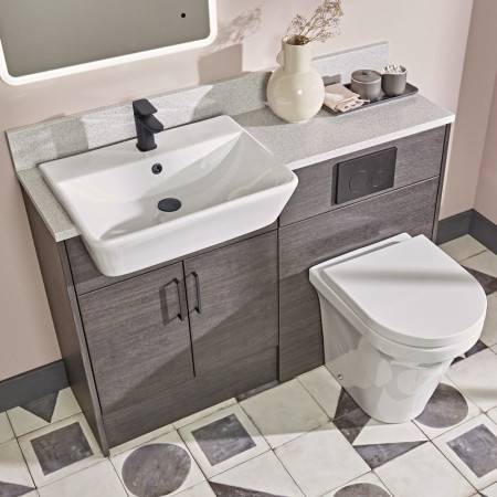 DC14003 Tavistock Aerial Slim Depth Semi Countertop Basin with Combination Pack