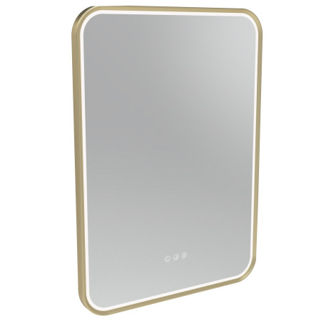 Tavistock Alderbury 500 x 700mm Brushed Brass Illuminated Rectangular Bathroom Mirror