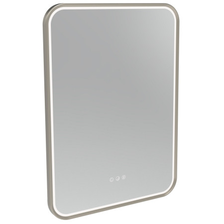 Tavistock Alderbury 500 x 700mm Brushed Nickel Illuminated Rectangular Bathroom Mirror