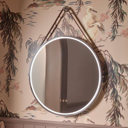 ALM80CBN Tavistock Alderbury Circular 800mm Brushed Nickel Illuminated Bathroom Mirror Lifestyle