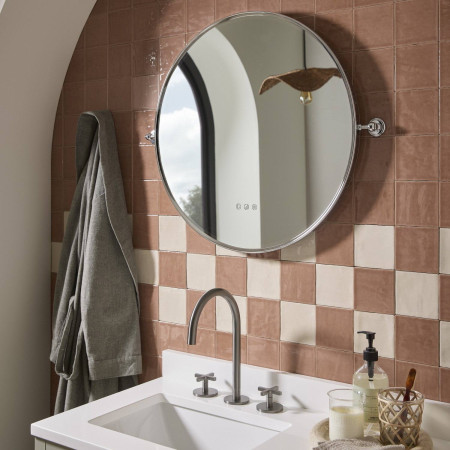 ALM100CCH Tavistock Alderbury Circular 1000mm Chrome Illuminated Bathroom Mirror LED Lights Switched Off