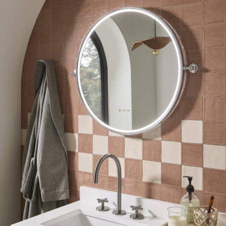 ALM80CCH Tavistock Alderbury Circular 800mm Chrome Illuminated Bathroom Mirror Lifestyle