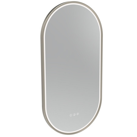 Tavistock Alderbury Pill 400 x 800mm Brushed Nickel Illuminated Bathroom Mirror