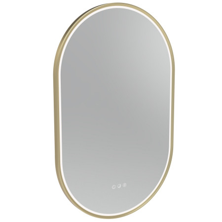Tavistock Alderbury Pill 500 x 800mm Brushed Brass Illuminated Bathroom Mirror