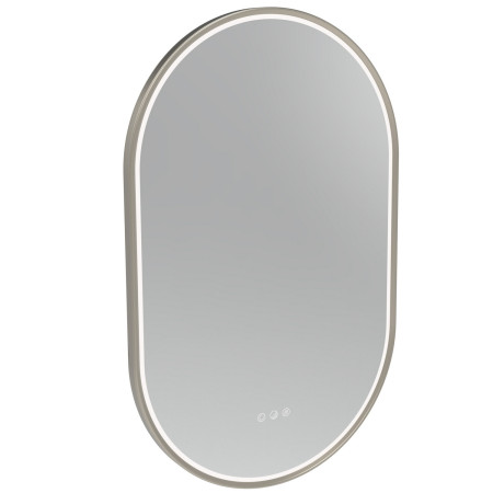 Tavistock Alderbury Pill 500 x 800mm Brushed Nickel Illuminated Bathroom Mirror