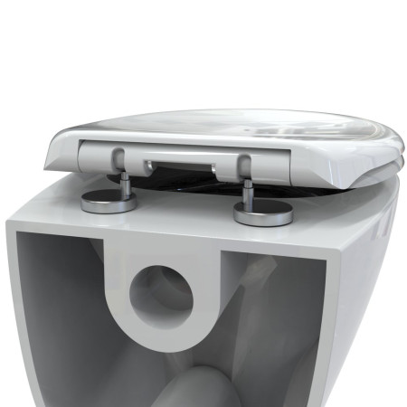 O803SCSF Tavistock Alpine Soft Close White Toilet Seat With Quick Release Hinges Secure-Fix Rear View