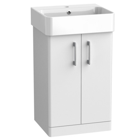 Tavistock Arlo Gloss White 500mm Freestanding Vanity Unit and Basin