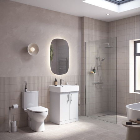 AR5FGW/AR500C Tavistock Arlo Gloss White 500mm Freestanding Vanity Unit and Basin Lifestyle