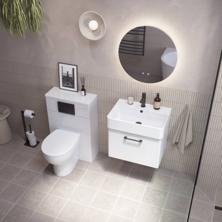AR5W1GW/AR500C Tavistock Arlo Gloss White 500mm Wall Hung Vanity Unit and Basin Lifestyle