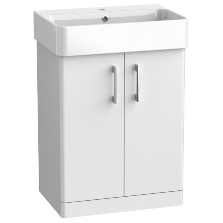 Tavistock Arlo Gloss White 600mm Freestanding Vanity Unit and Basin