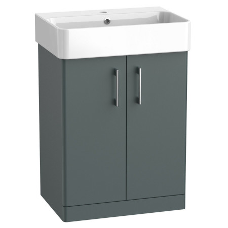 Tavistock Arlo Matt Viridian Green 600mm Freestanding Vanity Unit and Basin