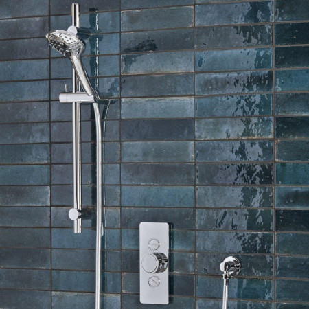SAX2516 Tavistock Axiom Dual Function Push Button Valve with Shower Head and Riser Kit (2)