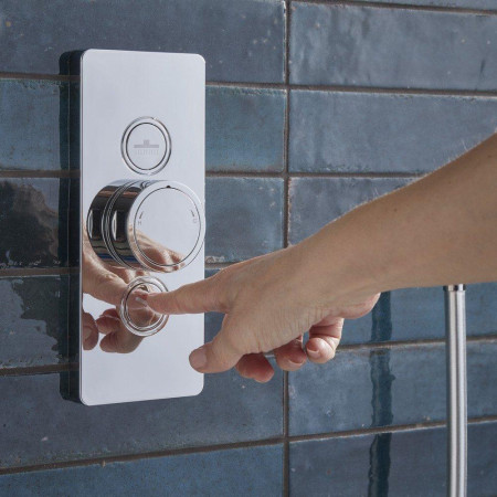 SAX2516 Tavistock Axiom Dual Function Push Button Valve with Shower Head and Riser Kit (3)