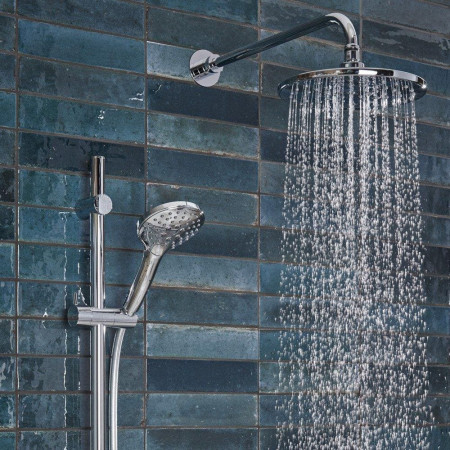 SAX2516 Tavistock Axiom Dual Function Push Button Valve with Shower Head and Riser Kit (5)