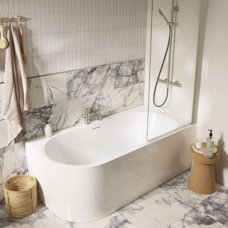 DC17035 Tavistock Cadence 1700 x 820mm Right Hand Corner Bath with Bath Screen