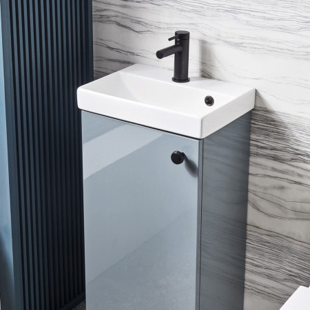 CA400FGSP/DC12010 Tavistock Cadence 400mm Cloakroom Unit in Gloss Spruce with Basin (2)