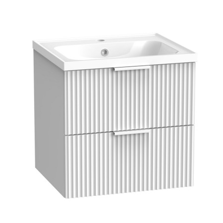 Tavistock Cadence 500mm Wall Hung Fluted Vanity Unit and Basin in Matt White