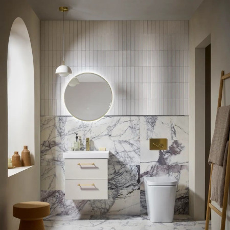 CA500WFX Tavistock Cadence 500mm Wall Hung Vanity Unit and Basin in Matt Flax Bathroom Setting