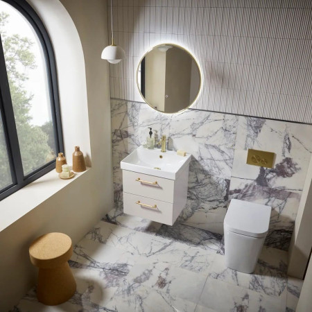 CA500WFX Tavistock Cadence 500mm Wall Hung Vanity Unit and Basin in Matt Flax Lifestyle