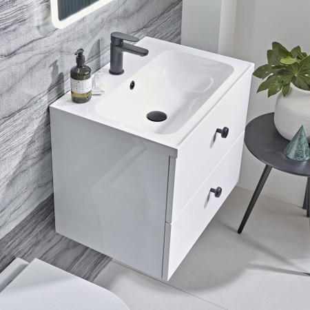 CA500W.W Tavistock Cadence 500mm Wall Mounted Unit in Gloss White with Basin Lifestyle