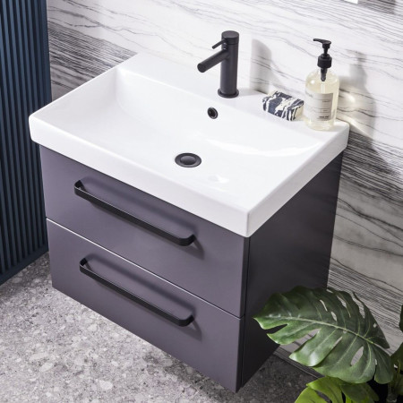CA500WSG Tavistock Cadence 500mm Wall Mounted Unit in Storm Grey with Basin Lifestyle