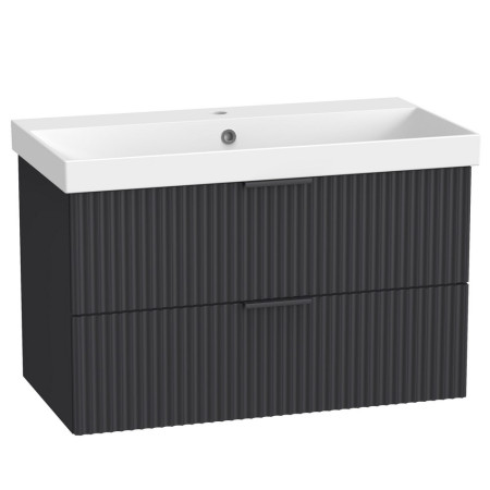 Tavistock Cadence 800mm Wall Hung Fluted Vanity Unit and Basin in Storm Grey