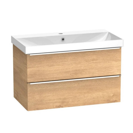 Tavistock Cadence 800mm Wall Hung Vanity Unit and Basin in Danish Oak
