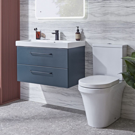 CA800WOB Tavistock Cadence 800mm Wall Mounted Unit in Oxford Blue with Basin Bathroom Setting