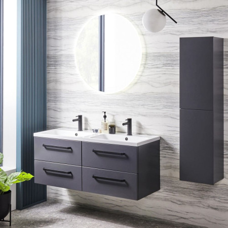 TACOLTSG Tavistock Cadence Storm Grey Column Storage Unit with Vanity Unit