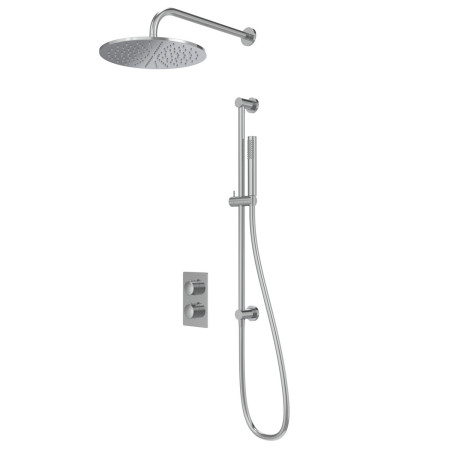 Tavistock Cohort Chrome Concealed Thermostatic Shower with Riser Kit and Overhead