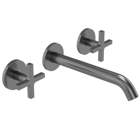 Tavistock Cohort Cross Gunmetal Wall Mounted Basin Mixer