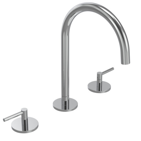 Tavistock Cohort Lever 3TH Chrome Basin Mixer with Waste