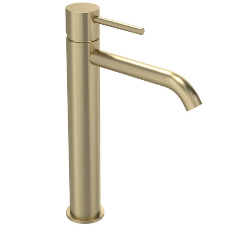 Tavistock Cohort Lever Brushed Brass Tall Basin Mixer with Waste