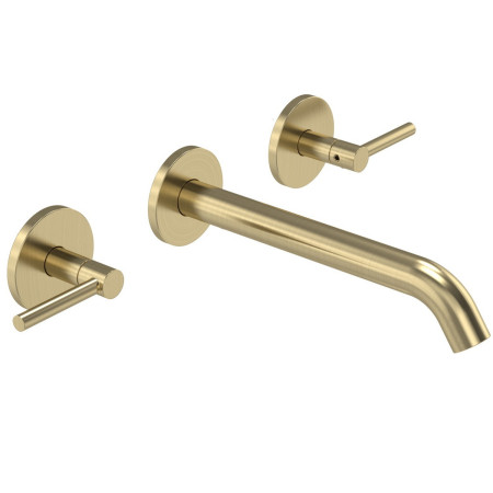 Tavistock Cohort Lever Brushed Brass Wall Mounted Basin Mixer