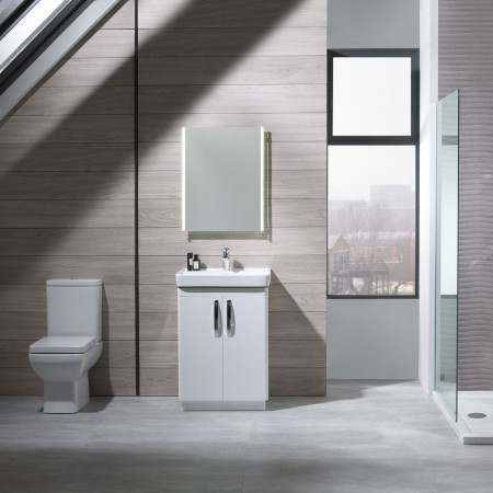 CM500FW Tavistock Compass 500mm Gloss White Freestanding Vanity Unit & Basin (5)