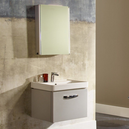 CM500WG Tavistock Compass 500mm Wall Hung Unit Gloss Light Grey & Basin (3)