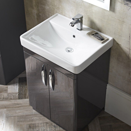 CM600FC Tavistock Compass 600mm 2 Door Freestanding Unit with Basin Gloss Clay Lifestyle