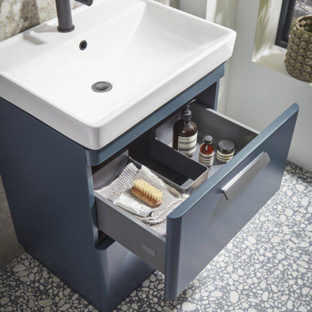 CM600FDOB Tavistock Compass 600mm Double Drawer Vanity Unit in Oxford Blue (2)