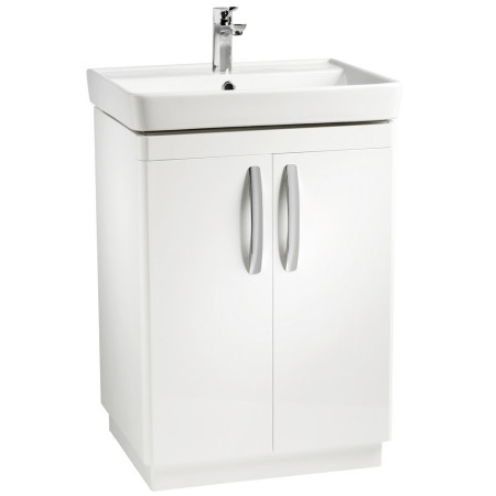Tavistock Compass 600mm Freestanding Vanity Unit with Basin Gloss White