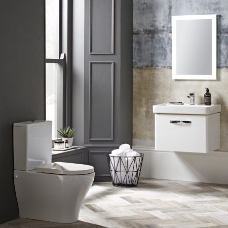 CM600WW Tavistock Compass 600mm Wall Mounted Unit & Basin Gloss White (2)