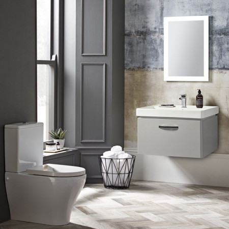 CM800WG Tavistock Compass 800mm Gloss Light Grey Wall Hung Unit with Ceramic Basin (2)