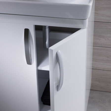 CM800FW Tavistock Compass 800mm Gloss White Freestanding Unit with Ceramic Basin (3)