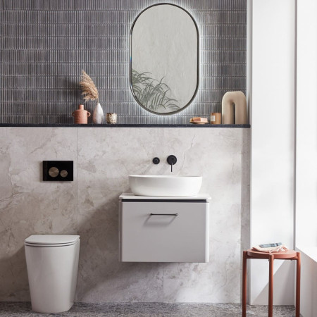 Tavistock Compass Round Back to Wall WC and Seat Bathroom Setting