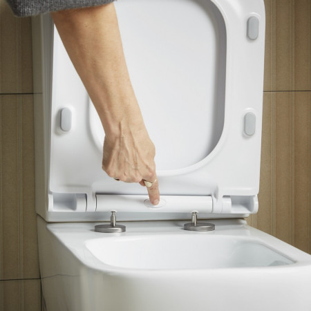 Tavistock Compass Square Fully Enclosed Comfort Height Close Coupled WC and Seat Quick Release Function