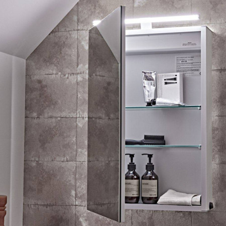 CO44AL Tavistock Conduct Single Mirror Door Cabinet with Open Door