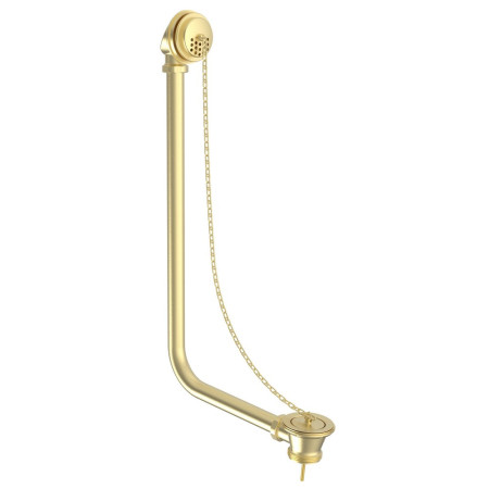 Tavistock Exposed Brushed Brass Bath Overflow Kit with Plug and Chain
